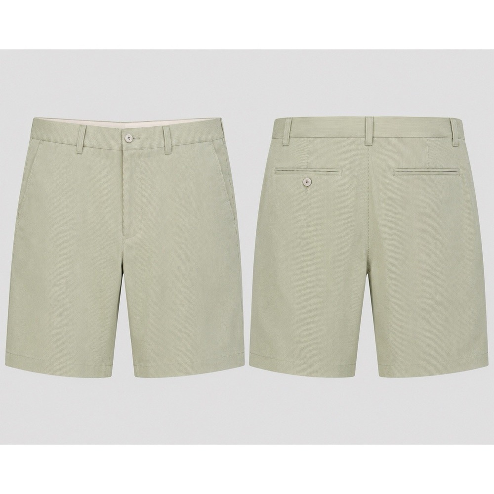 Alan Flusser Shorts Men 36x9 Green White  Micro Stripe  Golf Vacation